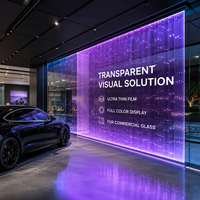 Écran LED transparent en film LED couleur pleine pour extérieur, fabriqué en Chine, pour vitrine de magasin, affichage LED pour centre commercial