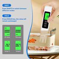 Testeur de qualité de l'eau numérique portable avec rétroéclairage 3 en 1 TDS EC TEMP pour l'eau potable, l'aquarium, prix d'usine OEM