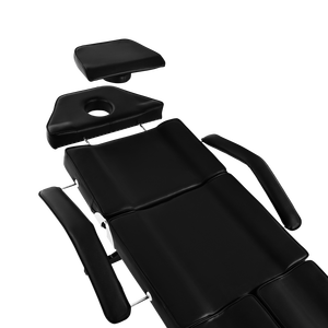 Commercio all'ingrosso stile tradizionale letto nero di bellezza sedia di massaggio facciale con la gamba regolabile per Spa e tatuaggio fatto - Product Image 5