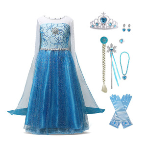 Hecho 2020 productos <span class=keywords><strong>de</strong></span> ropa Cosplay congelado vestido <span class=keywords><strong>de</strong></span> <span class=keywords><strong>Elsa</strong></span> <span class=keywords><strong>Anna</strong></span> con varita mágica corona guantes trenza - Product Image 4
