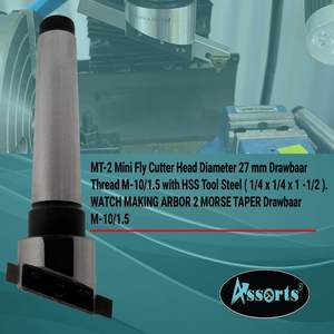 Cabezal de Fresado Mini MT-2 para Relojería, 27 mm de Diámetro, Rosca M10/1.5, Acero para Herramientas HSS, Cono Morse 2, Recubierto, en Caja - Product Image 5
