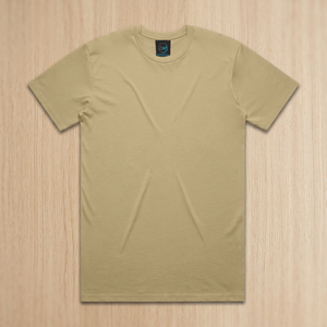 Khaki Color Regular Fit 100% Cotton T-Shirts <b>Men</b> Custom Options SHH Pakistan Exporter Colorful <b>Stretch</b> Fabric Print Bulk - Product Image 3