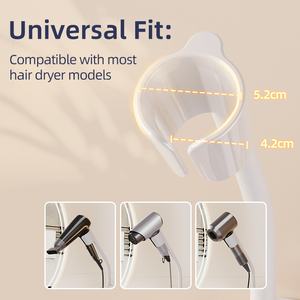 360 °   Sèche-cheveux mural mains libres réglable avec support de rangement - Product Image 3