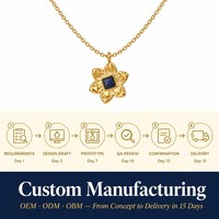Collier pendentif fleur en pierres précieuses, plaqué or 18 carats, en acier inoxydable, vente en gros