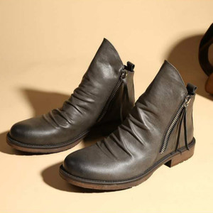 Bottes Chelsea pour hommes les plus vendues, bottes courtes tendance pour hommes, fermeture éclair sur les deux côtés, bottes pratiques pour hommes, chaussures de marche - Product Image 6