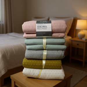 Juego de Edredón Bordado Premium Elleine de 3 Piezas, Tamaño Doble, Patrón Geométrico de Algodón, Ropa de Cama para Toda Temporada - Product Image 2