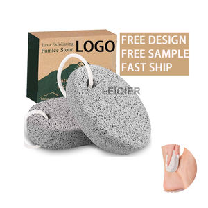 Piedra Pómez Personalizada con Logotipo para Pies, Removedor de <span class=keywords><strong>Callos</strong></span> y Durezas de Lava Natural Negra con Mango de Madera, Herramienta de Pedicura, Raspador de Pies - Product Image 1