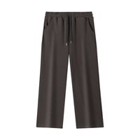 Pantalon de survêtement décontracté en molleton 420 g/m² avec poche, coupe droite et large, pour homme et femme, avec cordon de serrage