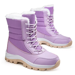 Bottes de randonnée légères pour femmes, imperméables, en cuir et caoutchouc, vente en gros pour chaussures d'extérieur, bout rond, antidérapantes. - Product Image 2