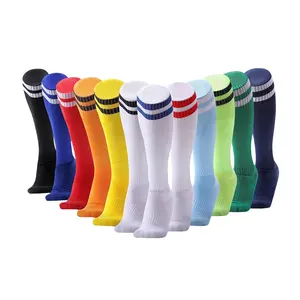 low MOQ striped pattern sport football soccer kids adult kit set uniforms with socks