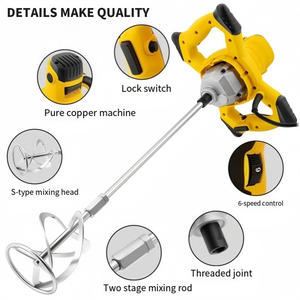 Grosir <span class=keywords><strong>Mixer</strong></span> pelukis elektrik, <span class=keywords><strong>Mixer</strong></span> Mortar portabel dengan 6 kecepatan dapat diatur, <span class=keywords><strong>Mixer</strong></span> untuk mencampur plester, semen, cat - Product Image 3