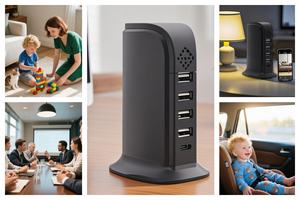 Mini Cámara Inalámbrica HD 1080P con Cargador USB, Detección de Movimiento y Diseño de 5 Puertos - Product Image 6