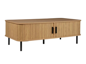 Table basse à porte roulante du milieu du siècle avec <span class=keywords><strong>rangement</strong></span> Table basse à porte coulissante Design Unique pour salon appartement - Product Image 4