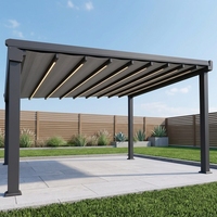 Pergola rétractable automatique avec télécommande et interrupteur mural C