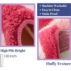 Alfombra de interior esponjosa hecha a mano para cocina, sala de estar, <span class=keywords><strong>dormitorio</strong></span>, decoración, Alfombra de suelo suave, alfombras rosas de <span class=keywords><strong>coqueta</strong></span> de felpa de flores de 35 pulgadas - Product Image 3