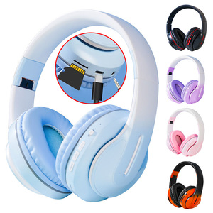 Auriculares Inalámbricos y con Cable D813 con Colores Degradados, Radio FM de 87-108MHz, Soporte para Tarjeta TF, MP3, Plegables, Bluetooth - Product Image 1