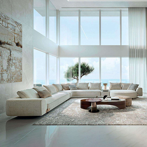 Juego de Sofás Modulares en Forma de <span class=keywords><strong>L</strong></span> para el Hogar Moderno, Muebles de Diseño Italiano, Sofá de Esquina para Sala de Estar, Sofá Seccional de Tela de Lujo - Product Image 2