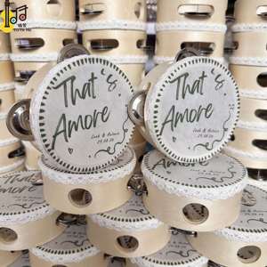 Instrumento Musical de Percusión, Pandereta para Bodas con Borde Blanco Personalizado e Impresión de Logotipo, Ideal para Bodas, Iglesia, Uso Manual - Product Image 5