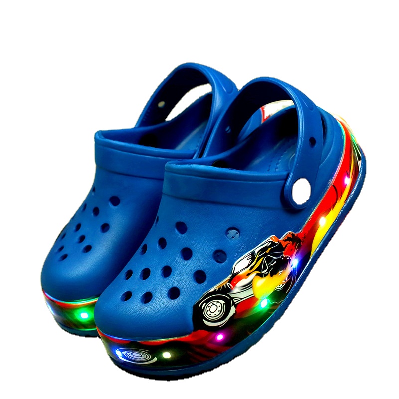 Светодиодная подсветка, детские сабо, тапочки, сандалии, оптовая продажа, мультяшная садовая обувь для детей, высокое качество, детские сабо Eva