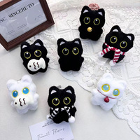 Breloque de sac chat noir, porte-clés en peluche chat mignon, cadeaux chat noir pour sacs à main, sacs à dos, porte-clés de sac à main
