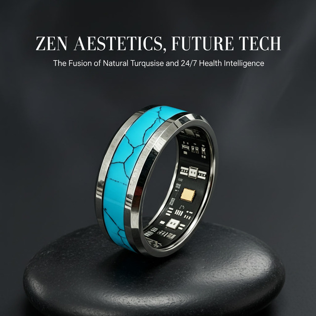 Karry Trendy Health Smart Ring Titanium Steel Android/iOS App Control Sleep Heart Rate Blood Pressure Monitoring 5-Day Battery