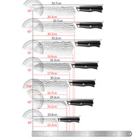 Couteaux de cuisine forgés à motif martelé 5Cr15 : Couteau d'office, Couteau de boucher, Couteau de chef, Couteau Santoku, Couteau Nakiri, Couteau à désosser, Couteau utilitaire