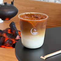 Gobelets jetables en PET transparent à paroi simple avec couvercles, imprimés avec logo personnalisé, pour boissons froides et café glacé