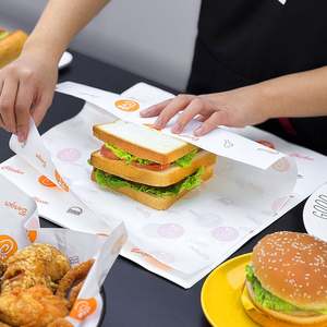 Wholesale Custom Printed logo Sandwich Food Grade Coated Wax <b>Wrapping</b> <b>Paper</b> for <b>Burger</b> Sandwich Bread Takeaway <b>Paper</b> Packing - Product Image 2
