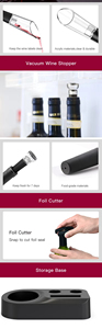 Y2 Cheap Price Gift Box 5in1 Set Red Wine champagne Pourer <b>Cork</b> Stopper Corkscrews Battery Electric <b>Bottle</b> Openers with Base - Product Image 4