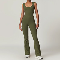 Combinaison de sport personnalisée pour femme, combinaison de yoga décontractée une pièce, combishort sexy pour femme, vêtements de sport, body évasé de haute qualité