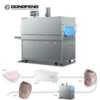 Machine de rétraction industrielle et commerciale à eau chaude, type tunnel à rideau d'eau, pour la rétraction automatique de viande, saucisses et fromages