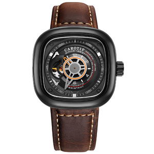 Reloj personalizado de alta gama para hombre, símbolo de lujo y deportividad, cuero genuino, resistente al agua, elegante, con diseño de calavera, automático, mecánico - Product Image 6