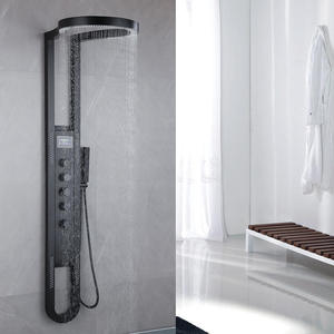 <span class=keywords><strong>Doccia</strong></span> Multifunzione 5-in-1 con Cascata, Spruzzatore Circolare, Funzione Massaggio Delicato, in Acciaio Inox Nero, <span class=keywords><strong>Doccia</strong></span> a Cascata in Ceramica - Product Image 2
