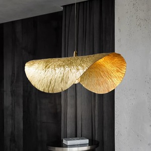 Lustre Art Déco en laiton, style antique français, grand lustre moderne en laiton avec cristaux LED, très demandé - Product Image 1