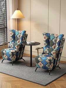 Nouveau fauteuil individuel inclinable en tissu, dossier haut, style rétro, pour salon, balcon, hôtel, design décontracté, modèle Tiger - Product Image 1