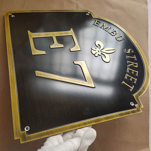 רחוב כתובת שלט שילוט בציר ברונזה מתכת חומר וכתובת פלאק סימן עבור בית בית - Product Image 3