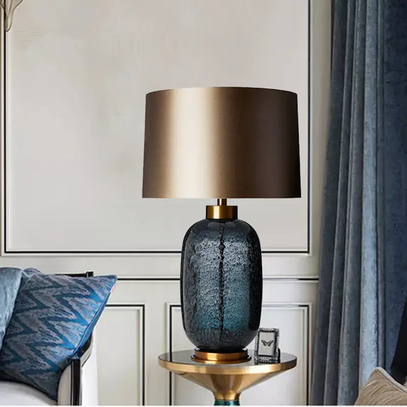 보라색 유리 모델 룸 침실 거실 연구 패션 크리 에이 티브 테이블 램프