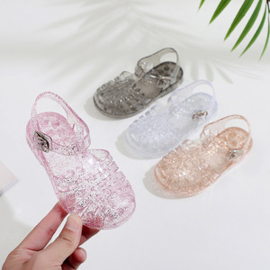 Sandali Estivi per <span class=keywords><strong>Bambini</strong></span> con Cinturini a Fibbia, Trasparenti, in PVC, con Suola Piatta, Traforati, Versatili, Stile Jelly, per Esterni - Product Image 4