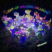 Ballon lumineux roulant en forme de dessin animé avec roue lumineuse pour enfants, idéal pour les jeux en extérieur, la décoration multi-occasions et comme cadeau d'anniversaire