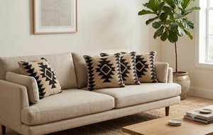 Funda de Almohada Kilim Geométrica Tejida a Mano, Funda de Cojín Ecológica de Lana y Yute para Decoración del Hogar y Hoteles, Almohada Decorativa Personalizable - Product Image 3