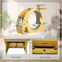 Roue d'exercice pour chat Roues de chat de 37 pouces pour intérieur 4 en 1 Tapis de tour d'arbre pour chats adapté à la roue de course silencieuse