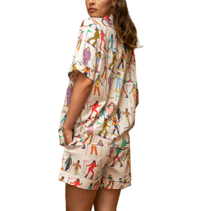 Pigiama di Lusso da <span class=keywords><strong>Donna</strong></span> Set in <span class=keywords><strong>Cotone</strong></span> Stampato Personalizzato Abbigliamento da Casa Firmato - Product Image 2