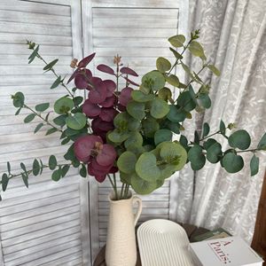 Plante d'eucalyptus artificielle Jinxi 30cm-100cm Jaune Vert Rouge violacé Plastique Décoration d'intérieur Accessoires de mariage - Product Image 1