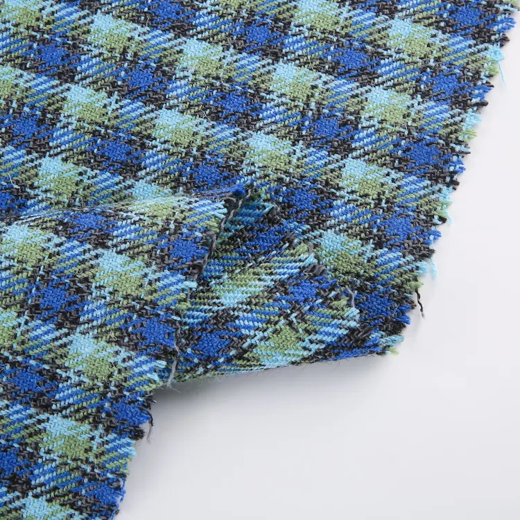 Shaoxing – fil Textile teint en laine de nylon, tissage teint à carreaux, tissu tweed de luxe