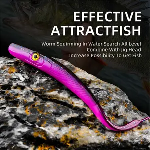 BEARKING 125mm 180mm Crazy Slug Soft Fishing Lure plastica spigola esca artificiale Silicone Worm Shad Eel Needfish esche morbide