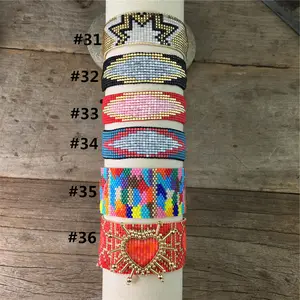 Großhandel fliesen perlen armband-LS-A860 erstaunliche Regenbogen Miyuki Armband Tila Armband LIEBE Brief Stretch Samen Perle Fliesen Perlen Armband Modedesign