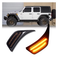 2 pièces LED garde-boue avant feu latéral clignotant lampe adapté pour Jeep 2018-2022 Wrangler JL JLU et 2020-2022 gladiateur JT camion