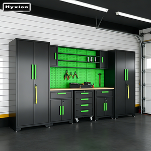 Armoire à outils d'atelier en acier métallique bon marché Hyxion Factory, poste <span class=keywords><strong>de</strong></span> <span class=keywords><strong>travail</strong></span> avec tiroirs, établi avec outils - Product Image 1