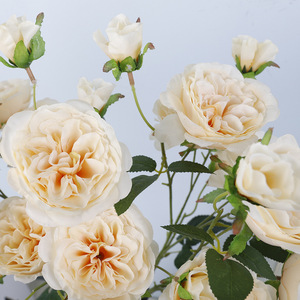 QIHAO Artificial Roses 7 <b>Heads</b> Austin <b>Style</b> High Simulation Plastic Silk Flowers For Home Decor Wedding Photography Props - Product Image 4