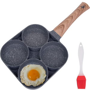 Modern Non-Stick Marble Coated Square Griddle Pan With Wooden Handle And <b>Utensils</b> Set For Induction And Gas Stoves - Product Image 1